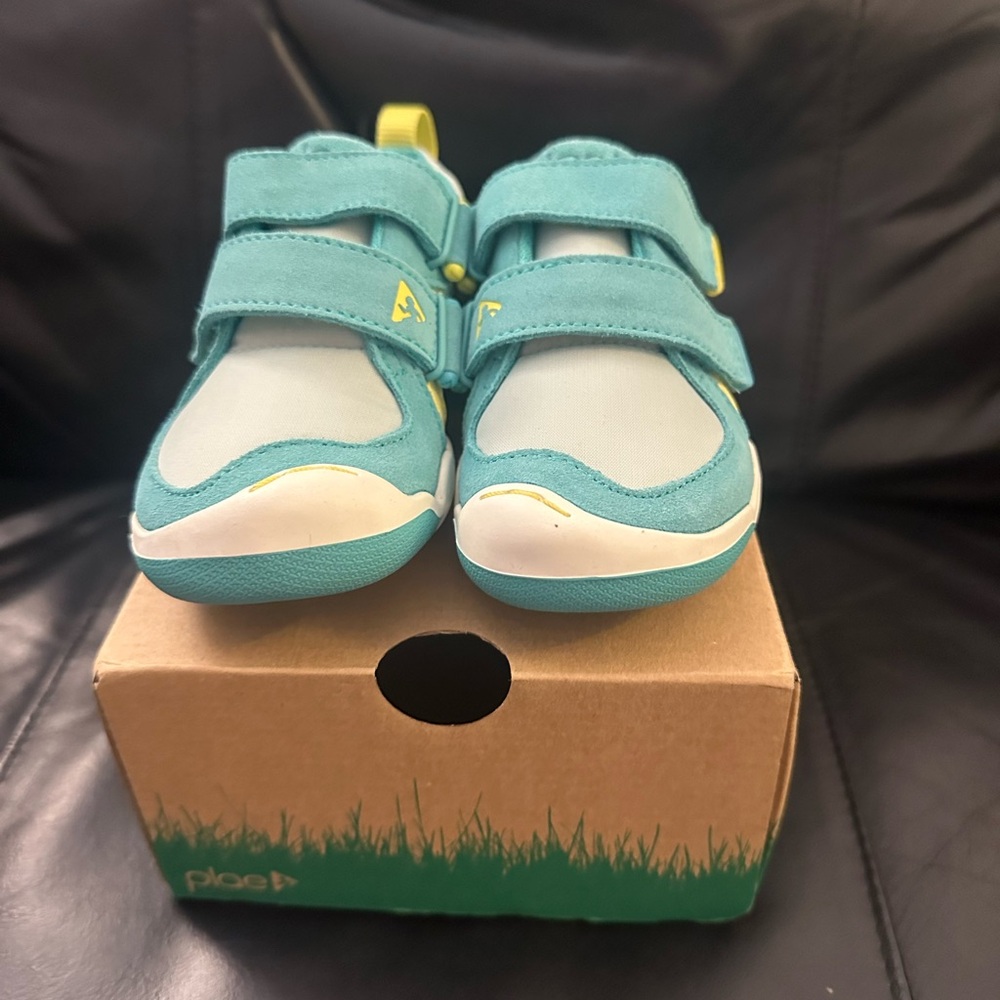 PLAE Kids' Aqua and Lime Sneakers